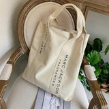 Canvas Shoulder Bag Letter Print Casual Handbag Large Capacity Tote Bag