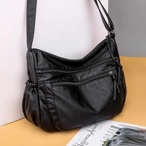 Women's Soft PU Leather Shoulder Bag Crossbody Multi-pocket Messenger Handbag