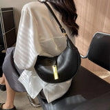 PU Leather Women's Shoulder Bag Crossbody Half Moon Handbag