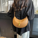 PU Leather Women's Shoulder Bag Crossbody Half Moon Handbag