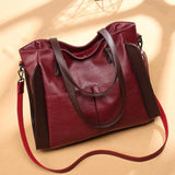 Vintage Casual Shoulder Bag Women Handbag PU Leather Crossbody Bag