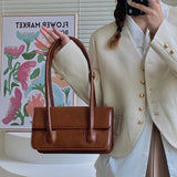 Retro Women's Underarm Bags Oil Wax Leather Ladies Tote Handbags