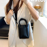 Vintage Small Bucket Handbag Pure Leather Bag Crossbody Bag