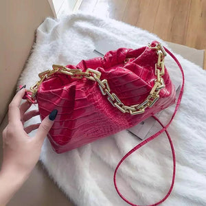 Retro Women Dumplings Messenger Bag Chain Cloud Female Crossbody Shoulder Bag