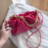 Retro Women Dumplings Messenger Bag Chain Cloud Female Crossbody Shoulder Bag