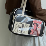 Women Square Tote Bag Large Capacity Shoulder Messenger Bag