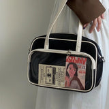 Women Square Tote Bag Large Capacity Shoulder Messenger Bag