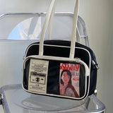 Women Square Tote Bag Large Capacity Shoulder Messenger Bag