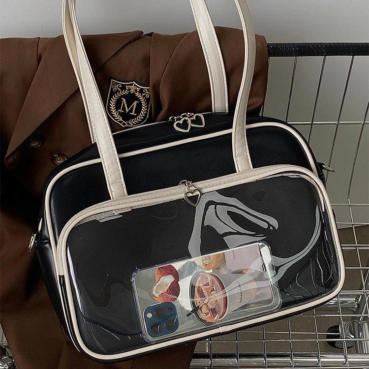 Women Square Tote Bag Large Capacity Shoulder Messenger Bag