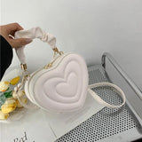 Love Heart Shape Shoulder Bag Small Handbags Crossbody Bags For Women Solid Pu L