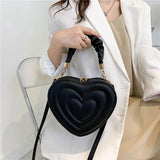 Love Heart Shape Shoulder Bag Small Handbags Crossbody Bags For Women Solid Pu L