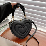 Love Heart Shape Shoulder Bag Small Handbags Crossbody Bags For Women Solid Pu L