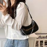 Moon Shap Small Leather Shoulder Bag Women Handbag