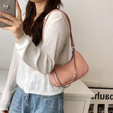 Moon Shap Small Leather Shoulder Bag Women Handbag