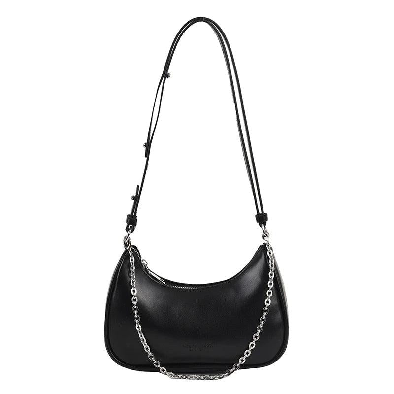 Moon Shap Small Leather Shoulder Bag Women Handbag
