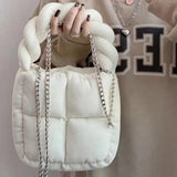 Soft Corduroy Ladies Crossbody Bag Quilted Pillow Shoulder Handbag