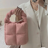 Soft Corduroy Ladies Crossbody Bag Quilted Pillow Shoulder Handbag
