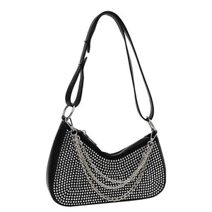 Rivet Shoulder Bag Vintage Small Crossbody Bag Metal Chain Accesori