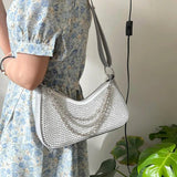 Rivet Shoulder Bag Vintage Small Crossbody Bag Metal Chain Accesori