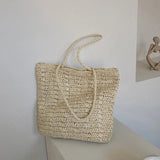 Summer Beach Woven Shopper Totes For Women Shoulder Bag Casual Large Capacity