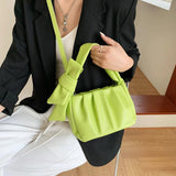 Green Retro Women Shoulder Bag Soft Leather Single Shoulder Purse Crossbody Bag