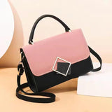 Women Small Handbag Messenger Bag PU Leather Shoulder Bag Ladies Lock Crossbody