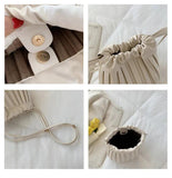 Women Wrinkle Shoulder Bag PU Leather Handbag Casual Tote Female Crossbody Bag