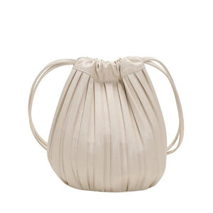Women Wrinkle Shoulder Bag PU Leather Handbag Casual Tote Female Crossbody Bag
