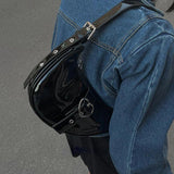 Half Moon Women's Underarm Bag Pu Leather Ladies Zipper Hobos Purse Handbags