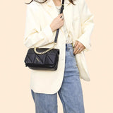 Women Mini Shoulder Bag Satchel Style Nylon Small Crossbody Bags Chain Clutch