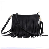 Tassel Nubuck Leather Ladys Crossbody Shoulder Bag Solid Satchel