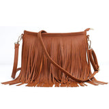 Tassel Nubuck Leather Ladys Crossbody Shoulder Bag Solid Satchel