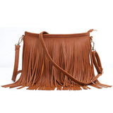 Tassel Nubuck Leather Ladys Crossbody Shoulder Bag Solid Satchel