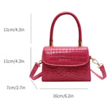 Crocodile Pattern Crossbody Shoulder Bag in Silvery Women Tote Handbag Mini Bag