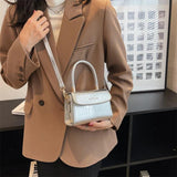 Crocodile Pattern Crossbody Shoulder Bag in Silvery Women Tote Handbag Mini Bag