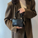 Crocodile Pattern Crossbody Shoulder Bag in Silvery Women Tote Handbag Mini Bag