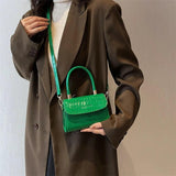 Crocodile Pattern Crossbody Shoulder Bag in Silvery Women Tote Handbag Mini Bag