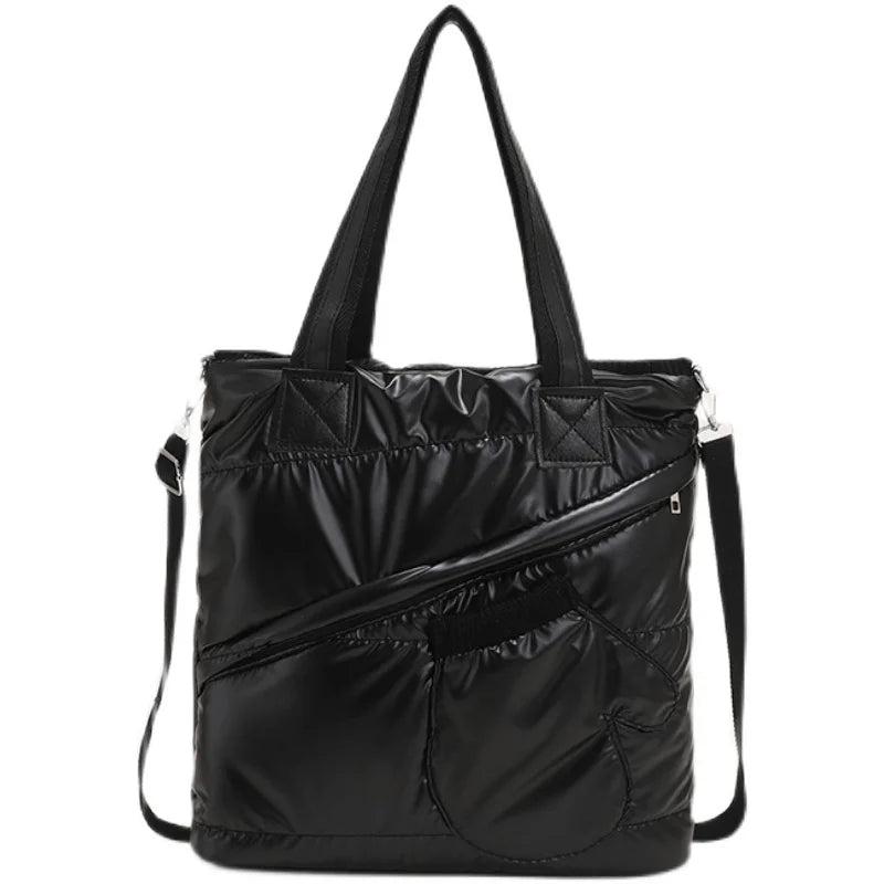 Winter Soft Fluffy Cotton Shoulder Bag Waterproof Casual Travel Handbag