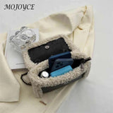 Retro Chain Shoulder Bags Fleece Faux Suede Handbag PU Splicing Vintage Satchel
