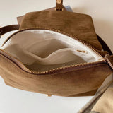 Retro Faux Suede Women's Shoulder Bag Large Tote Messenger Bags Solid Purse