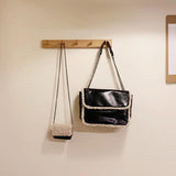 Soft Leather Chain Shoulder Crossbody Bag Lady Casual Fluffy Purse