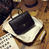 Women's PU Embroidery Thread Handbag Diamond Lattice Shoulder Bag