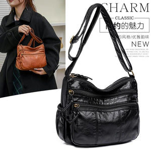 Soft Leather Shoulder Bag Crossbody Messenger Bag for Women
