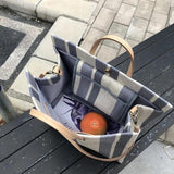 Hot Women Handbag Female Stripe Canvas Bag Lady Casual Canvas Tote Bag