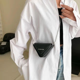 Triangle Mini Chain Shoulder Bag for Women Purses and Handbags Small Crossbody B