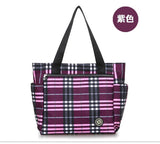 Stripe Waterproof Oxford Duffle Large Capacity Women Travel Shoulder Valise