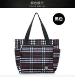 Stripe Waterproof Oxford Duffle Large Capacity Women Travel Shoulder Valise