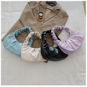 Summer Pleated Handlebags PU Cloud Bags for Women