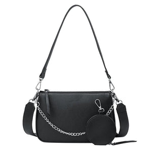 Retro Pu Leather Women Messenger Bag with Purse