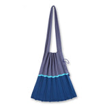 Women Casual Pleat Foldable Shoulder Bag Knitting Stitching Handbag